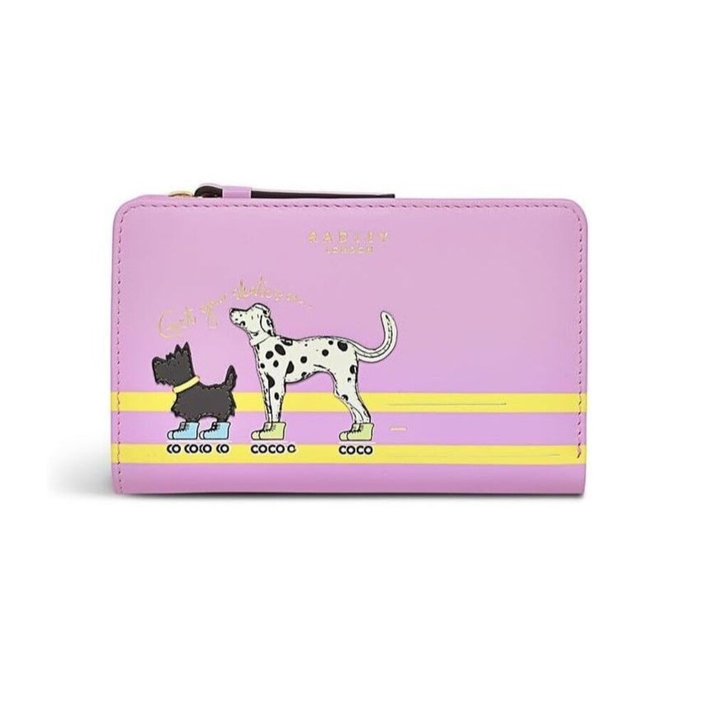 NWT Radley London Get Your Skates On Medium Bifold Leather Wallet Pink